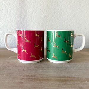 Vintage 1985 Curtis Swann Holiday Reindeer Mugs